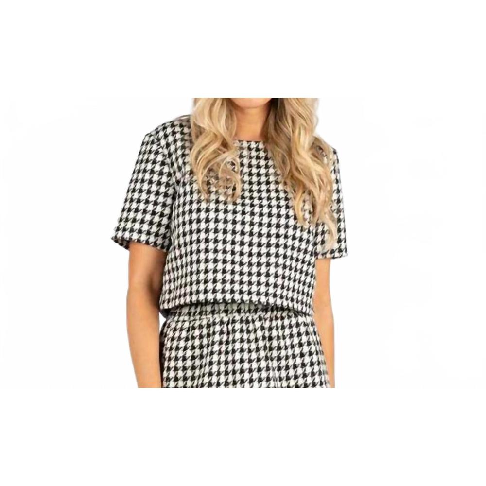 NEW SINCERELY OURS nina top in black tweed